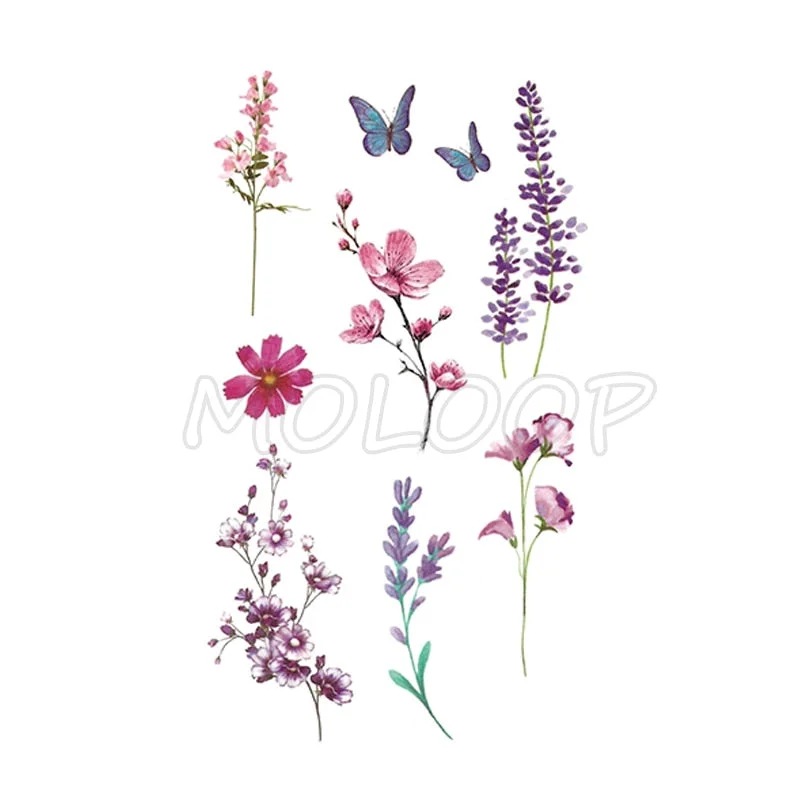 Waterproof Temporary Tattoo Stickers Black Somnus Flower Plant Small Size Tatto Flash Tatoo Fake Tattoos for Man Kid Girl Women