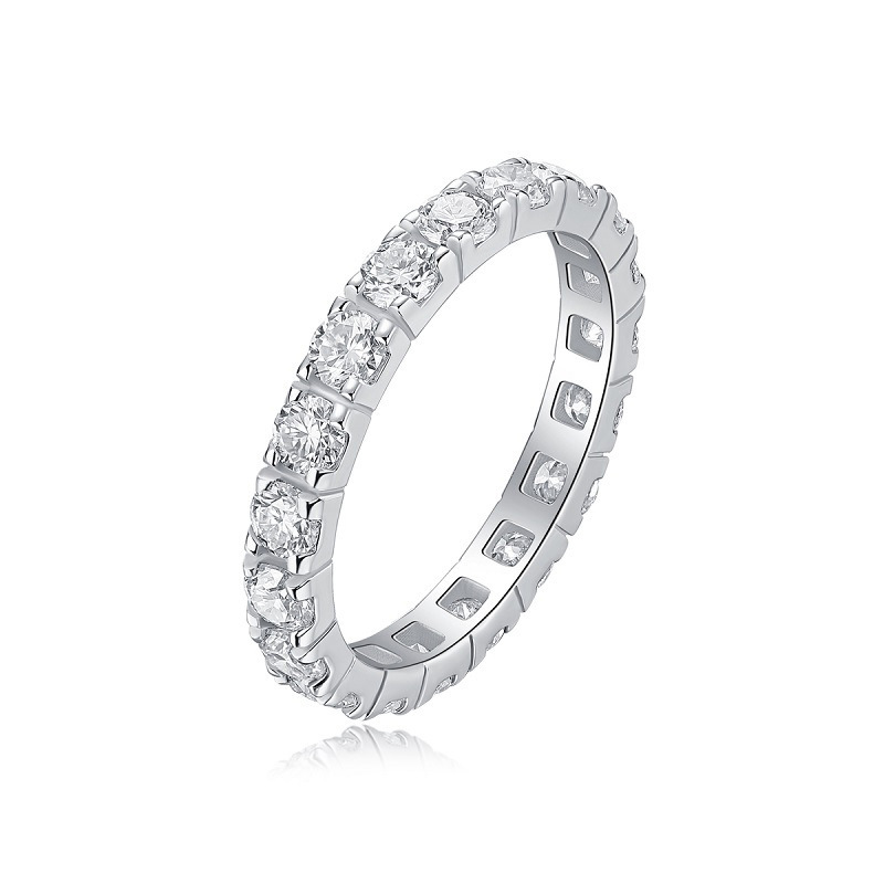 Moissanite Tennis Stacking Ring White Gold