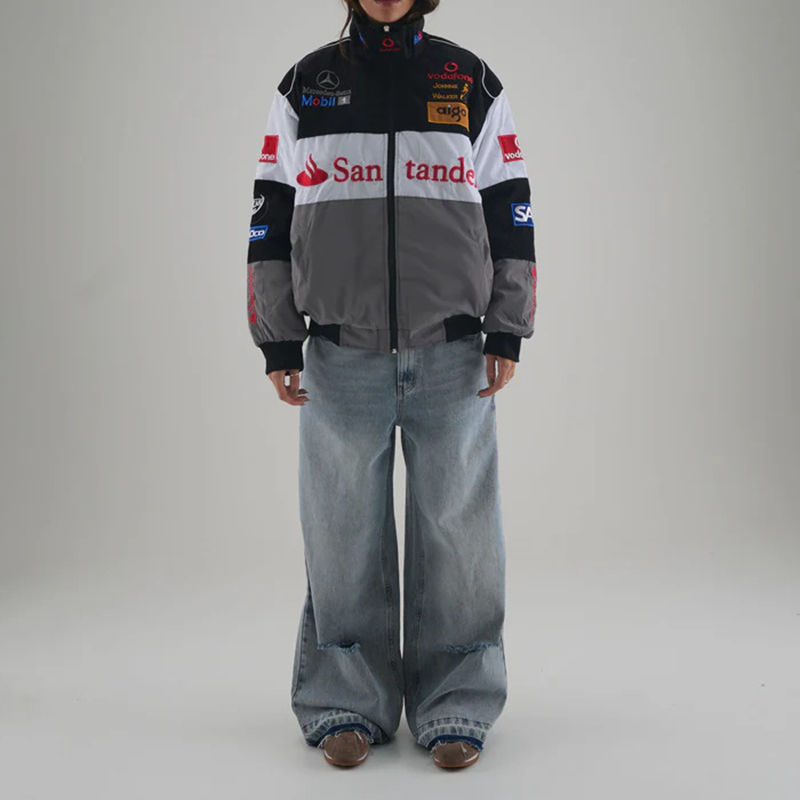 Unisex Racing Style Street Fashion Loose Racing Casual Print Jacket