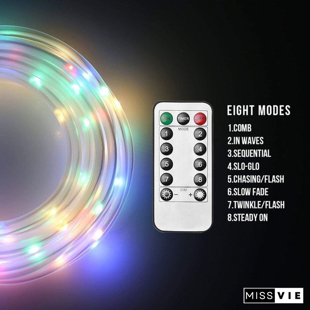 100LED Rope Lights Outdoor, Multi Colored Indoor String Lights with Remote, 8 Modes, Waterproof, 33ft 100LED 50LED USB Powered Fairy Lights for Bedroom, Garden, Patio, Kids Room, Deck, Christmas Decoration