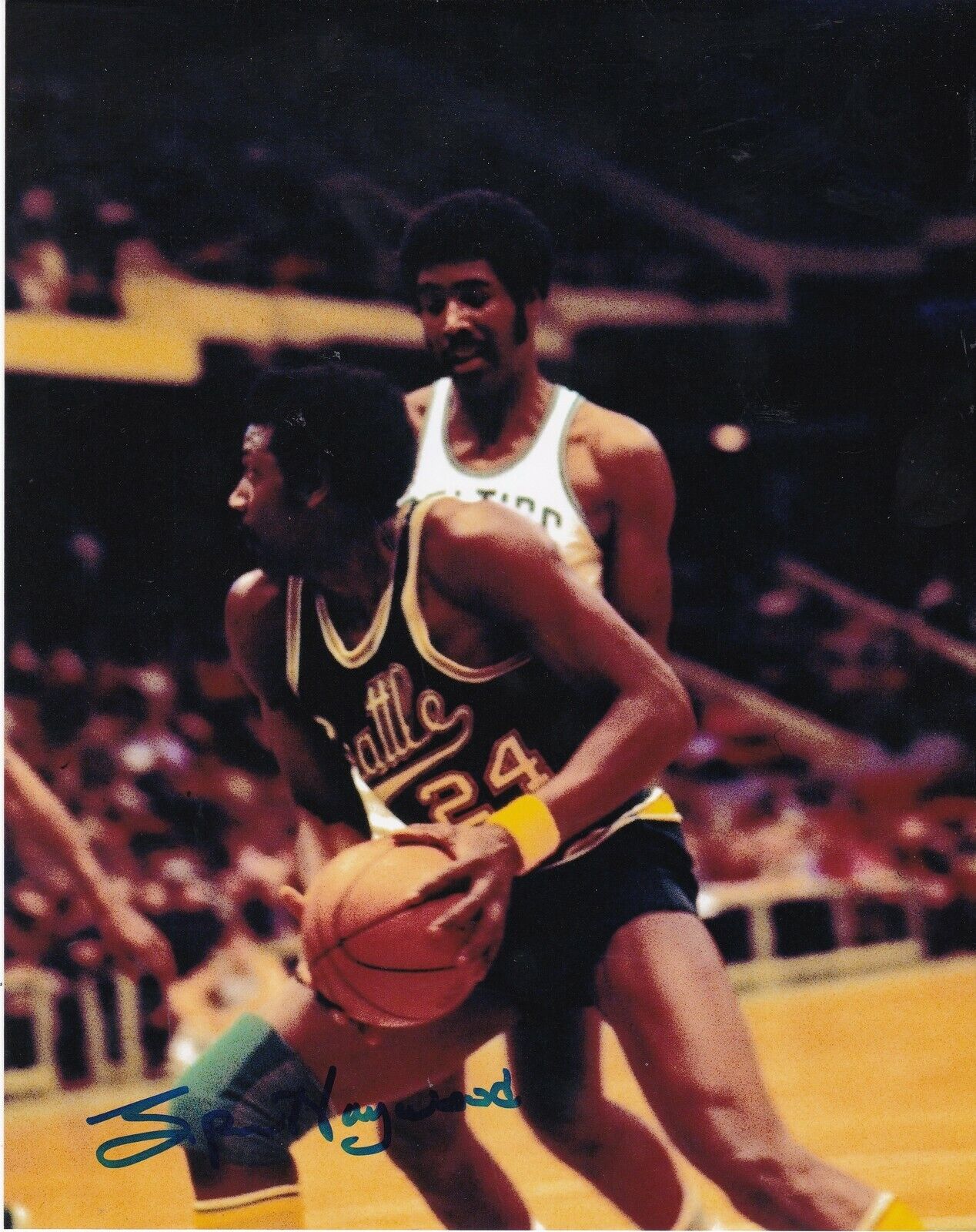 SPENCER HAYWOOD SEATTLE SUPERSONICS ACTION SIGNED 8x10