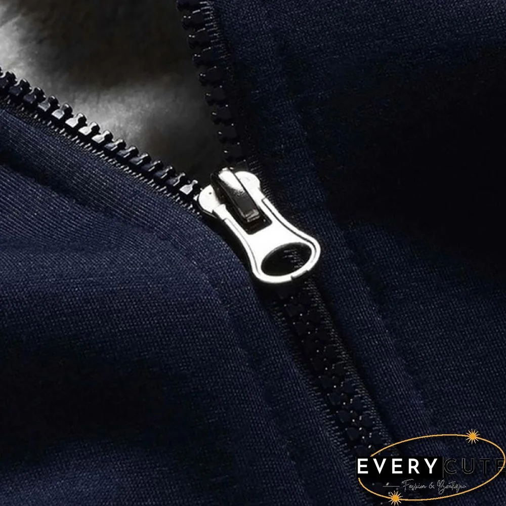 Fashion Winter Plus Fleece Jackets Men's Camouflage Hooded Cotton Down Jacket Plus Size Long Sleeve Zipper Jacket Coat