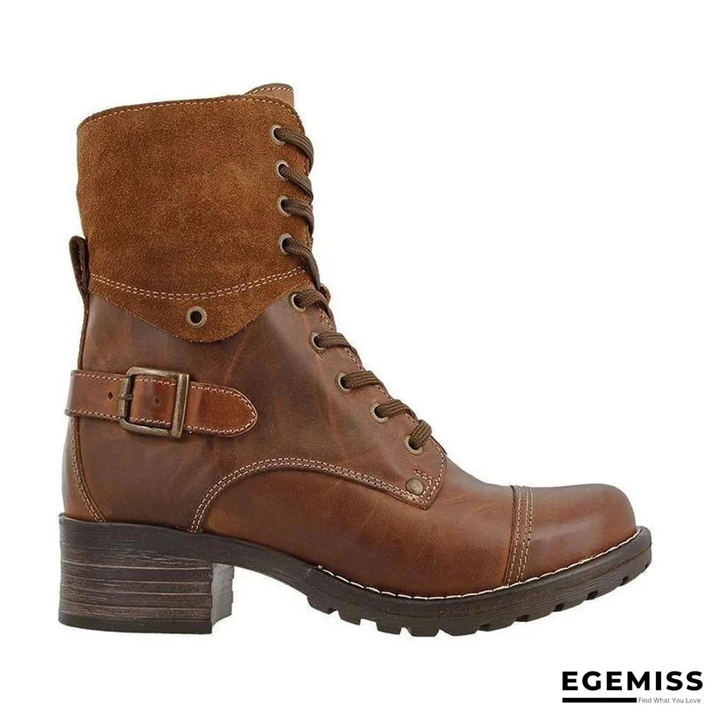 Classic Motorcycle Lace Up Ankle Boots | EGEMISS