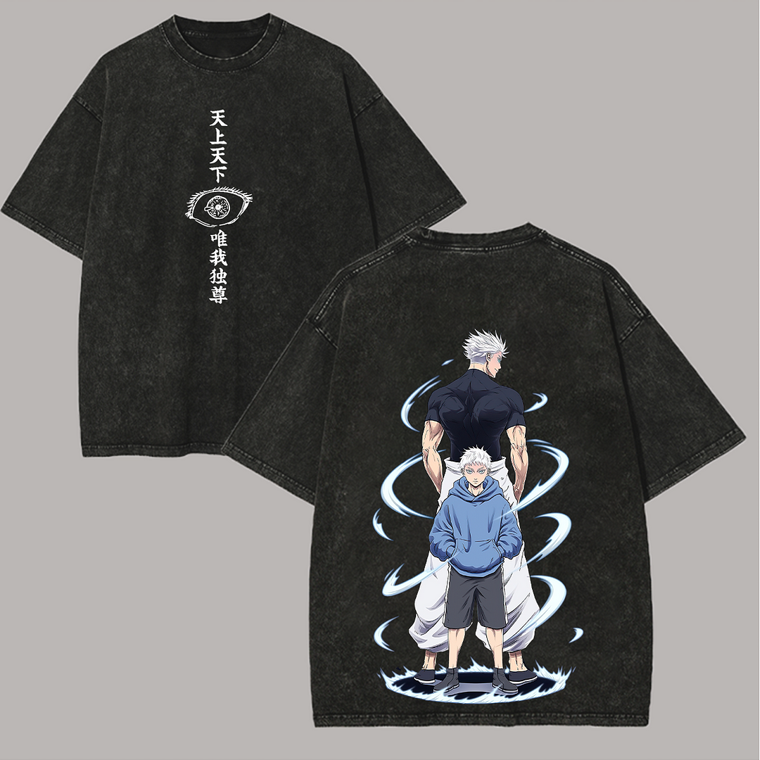 Jujutsu Kaisen Gojō Satoru Printed Unisex Washed T-Shirt