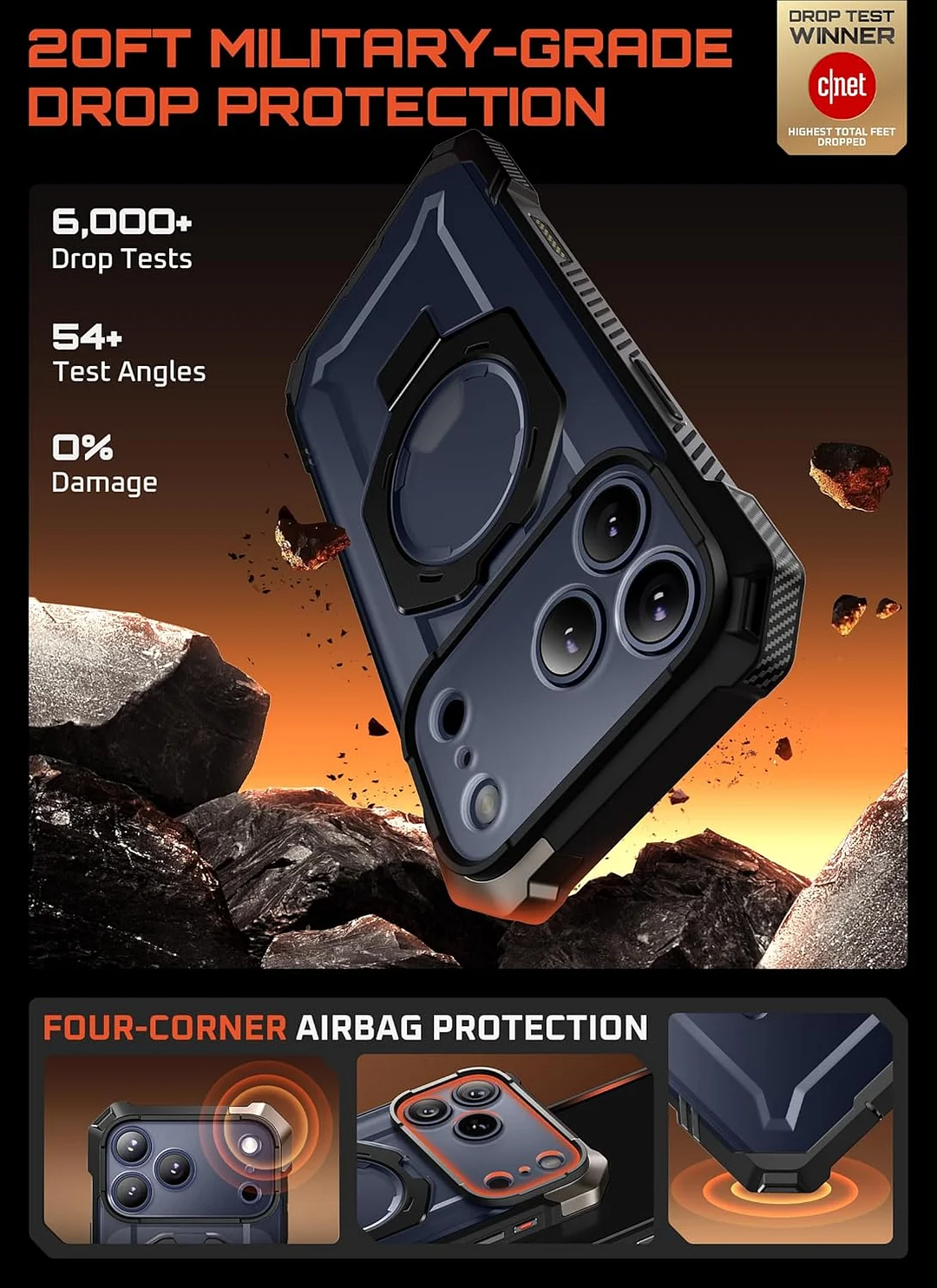 Compatible with iPhone 17 Pro Max Case with Kickstand (Unicorn Beetle Grip), [Camera Control Cover] [MagSafe Compatible] [Military-Grade Drop Protection] Heavy Duty Magnetic Phone Case