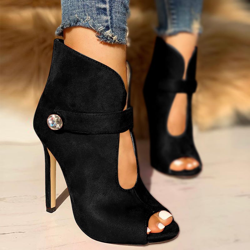 Peep toe stiletto high heels summer booties sexy party boots