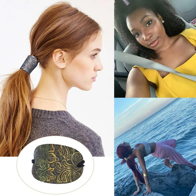 Women’s Ethnic Style Solid Color Cloth Leather Hair Tie