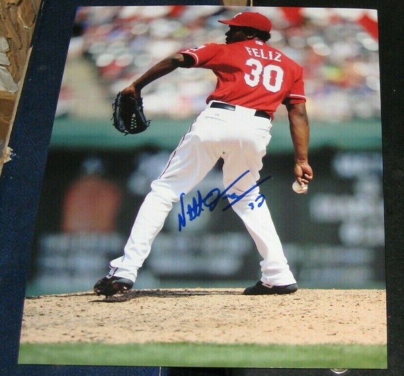 Neftali Feliz Texas Rangers SIGNED AUTOGRAPHED 8x10 Photo Poster painting COA Baseball MLB