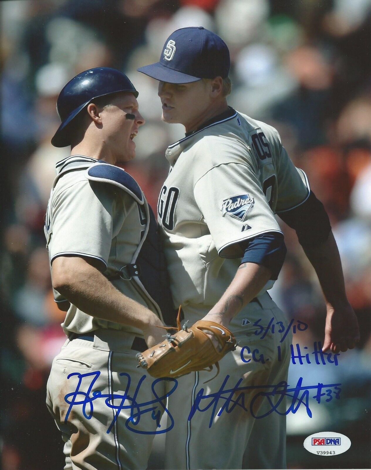 Mat Latos & Nick Hundley Signed Padres 8x10 Photo Poster painting PSA/DNA COA Picture Autograph