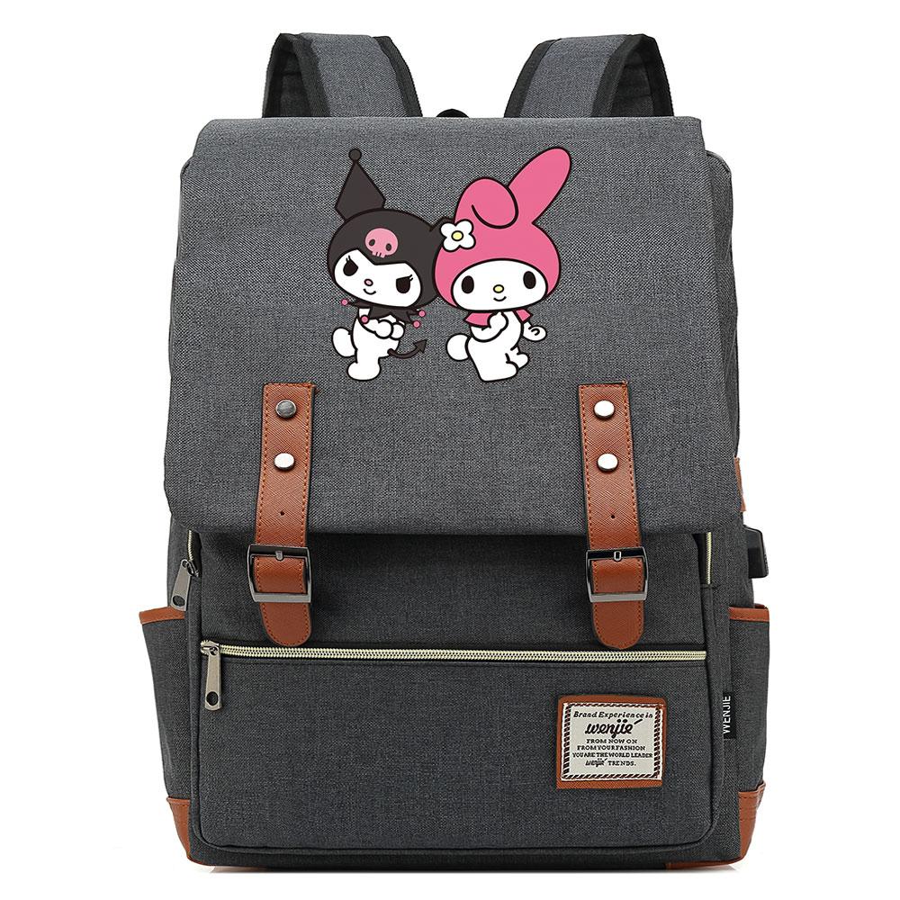 Mayoulove Kuromi Backpack Large Capacity Durable Design for School and Outdoor Activities-Mayoulove