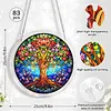 (25cm)DIY Acrylic Jigsaw Puzzle Window Hanging with Hanging Chain DIY Stained Glass Decoration Round Window Puzzle Decor for DIY Craft Project (Floral Tree of Life)