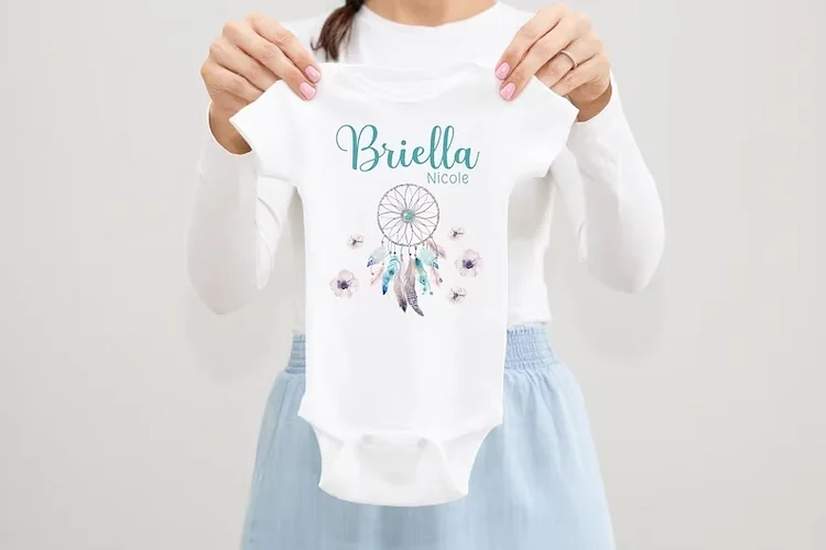 Personalized Dreamcatcher Baby Bodysuit|S57