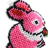 Rabbit Beaded Counted Cross Stitch Ornament Kit Cross Stitch Bead Keychain (B)