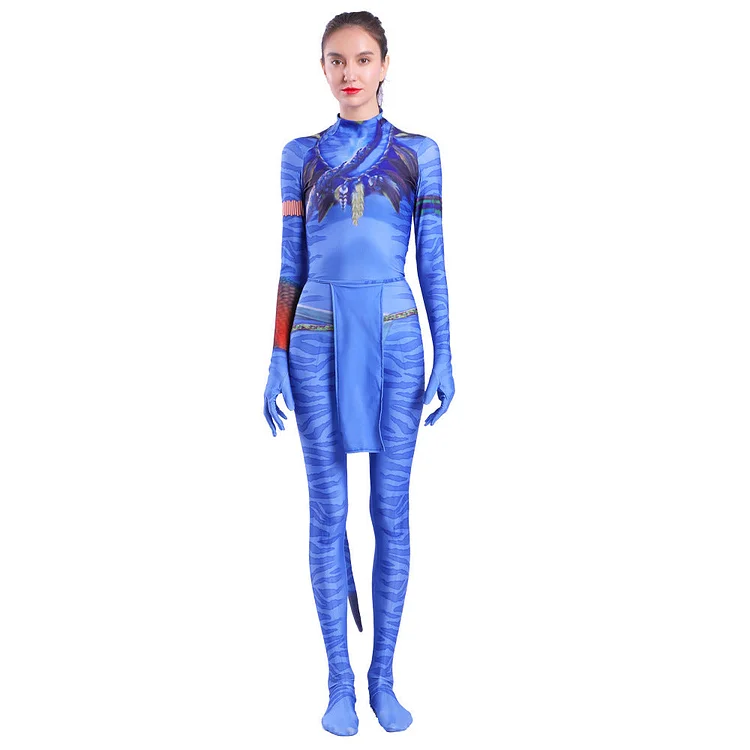 Avatar Jake and Neytiri Cosplay Costume for Women Bodysuit Jumpsuits with Tail-elleschic