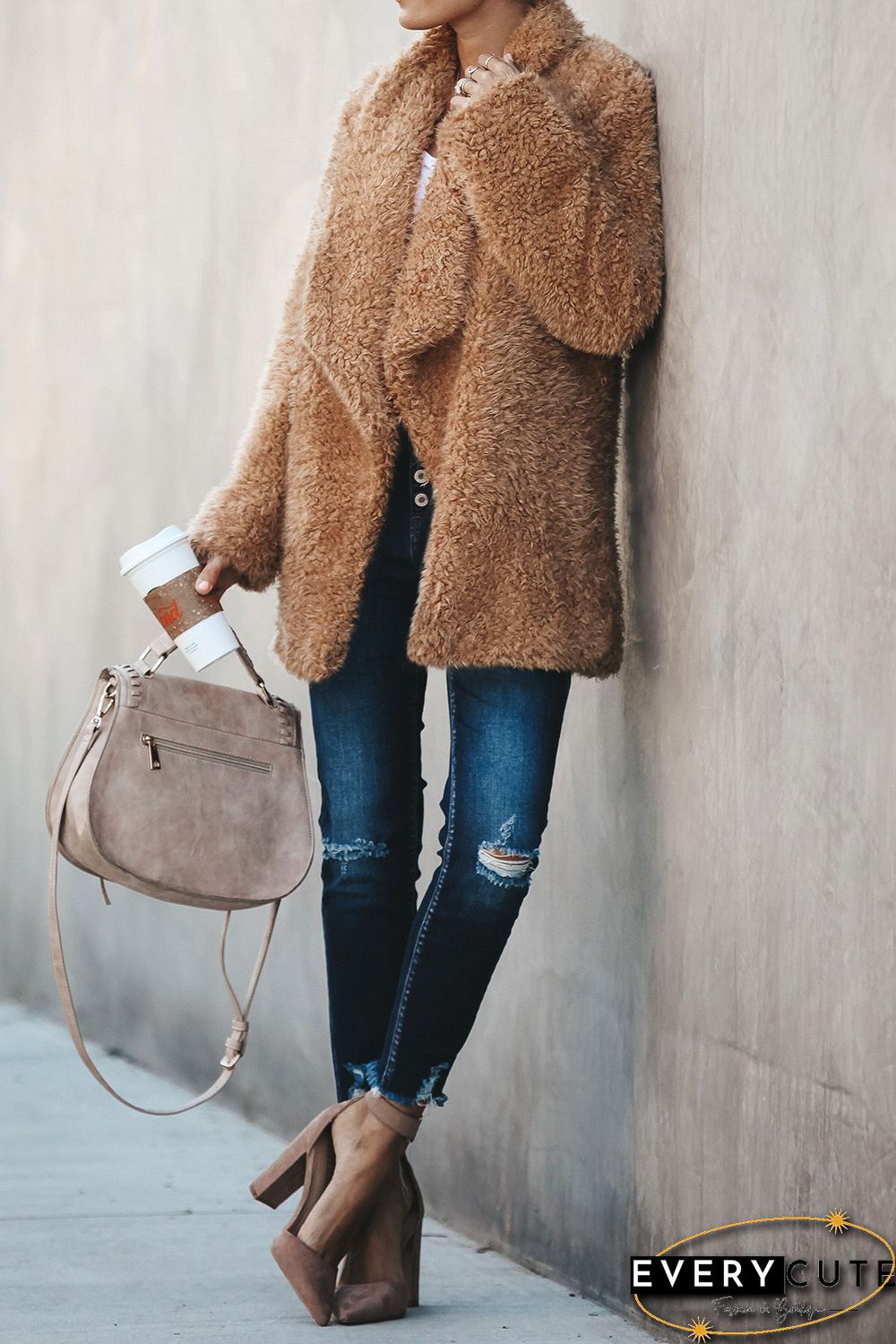 Yellow Pocketed Sherpa Jacket