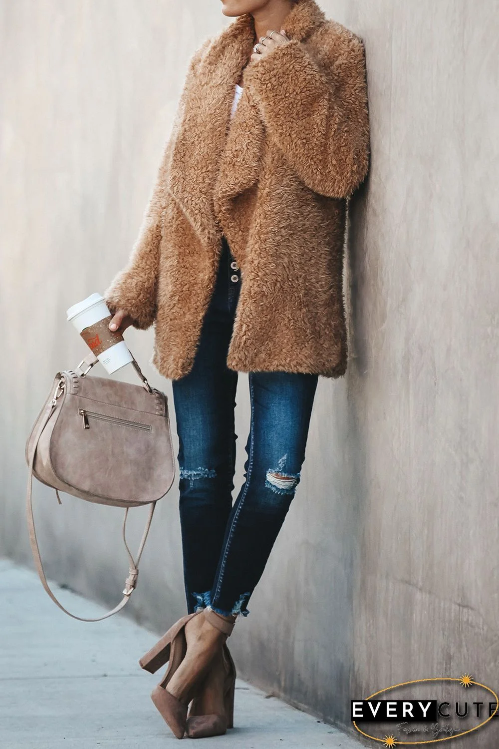 Yellow Pocketed Sherpa Jacket