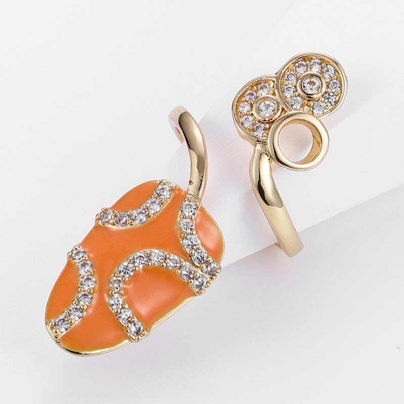Women zircon decor chic nail ring