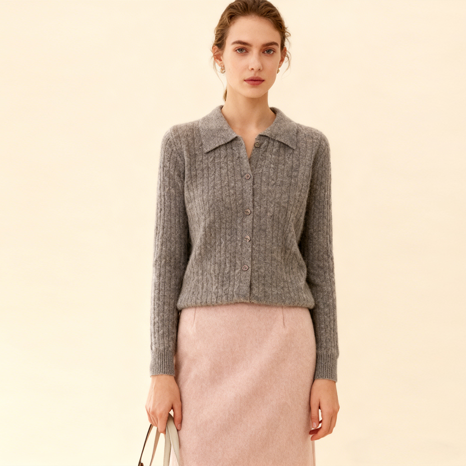 Lapel Collar Warm Women's Cashmere Sweater REAL SILK LIFE