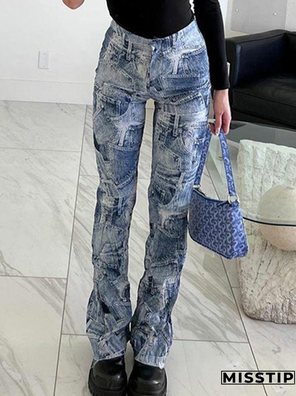 Straight-leg Flared Trousers