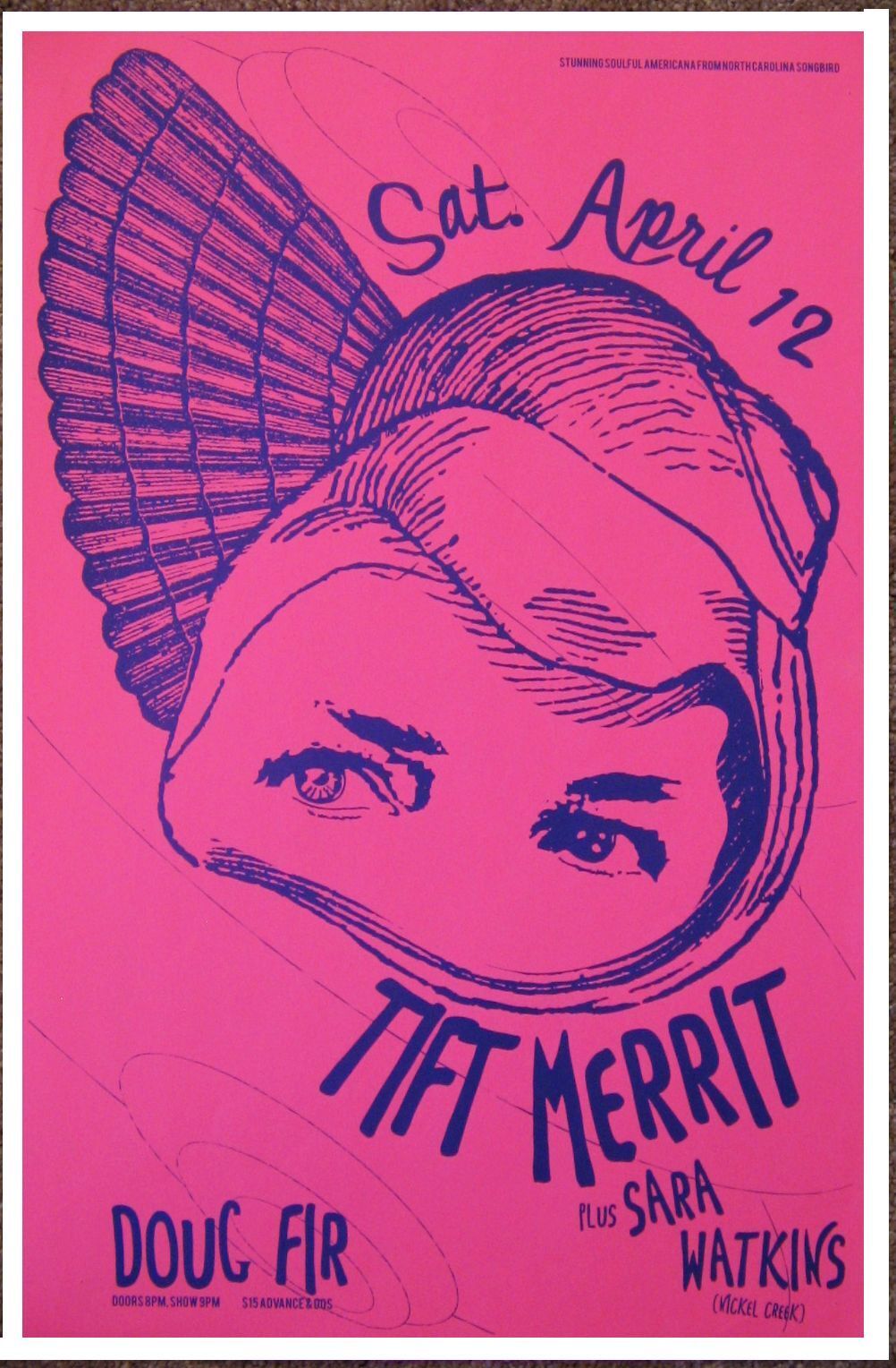 TIFT MERRITT 2008 Gig POSTER Portland Oregon Concert