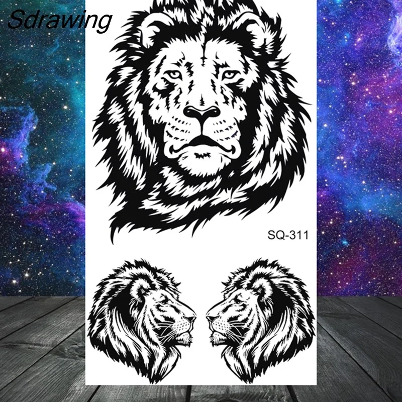 Sdrawing Tribal Anchor Scorpion Dragon Thorns Temporary Tattoos For Women Men Kids Cross Tatoo Butterfly Skull Fake Tattoo Small