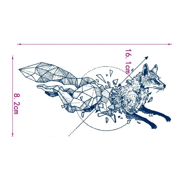 Sdrawing Flower/sunflower/Mermaid princess/tiger/eagle/fox Waterproof Temporary Tattoos Men Flash Tatoo Stickers Fake Tattoo Sticker