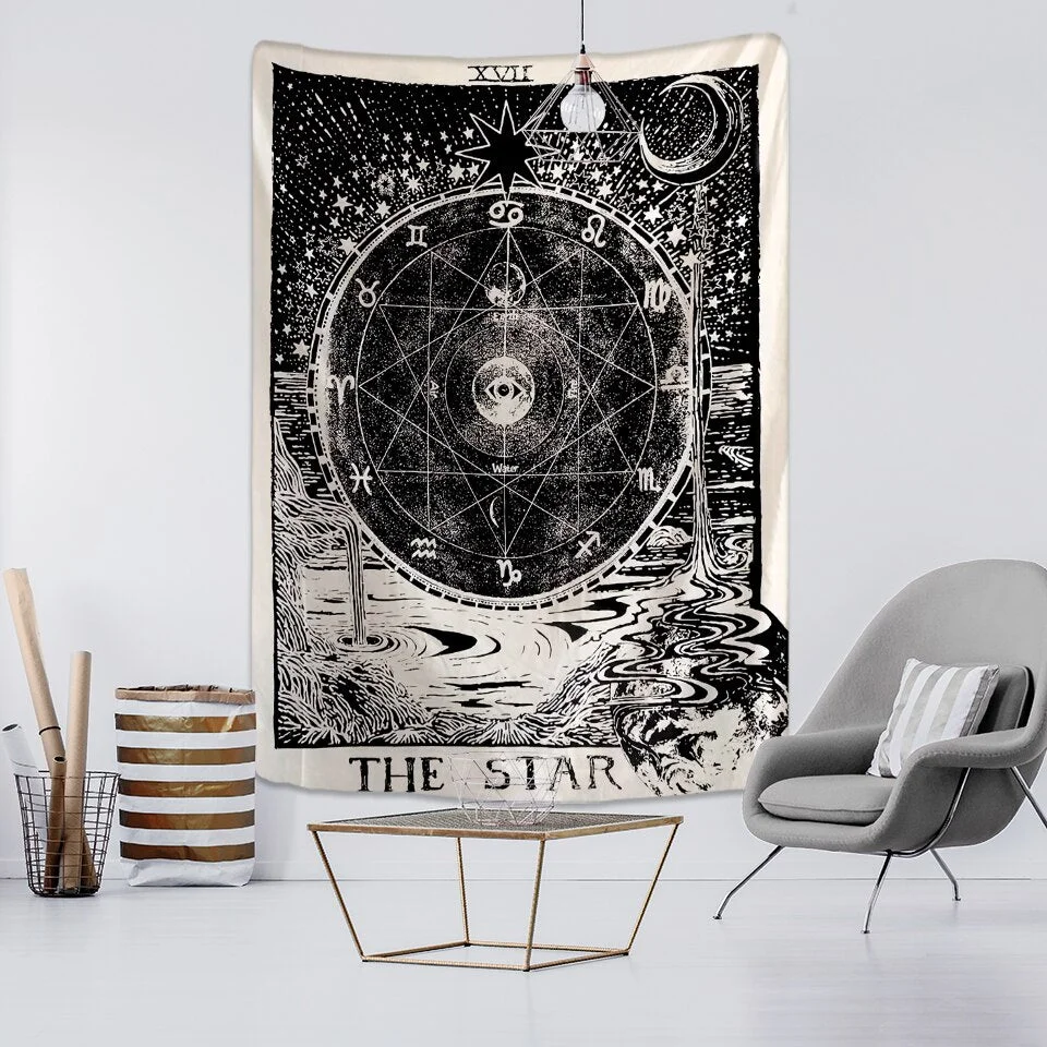 Star Moon Night Van Gogh Painting Tapestry Wall Hanging Magic Tarot TAPIZ Bohemian Hippie Home Art Decor