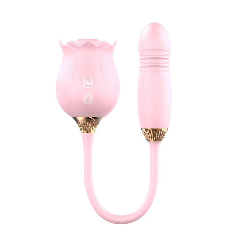Double Headed Rose Clit Sucker & Telescopic Vibrator