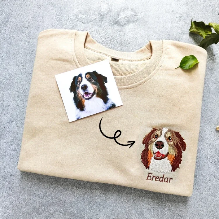 Personalized Pet Portrait Embroidery Sweatshirt 