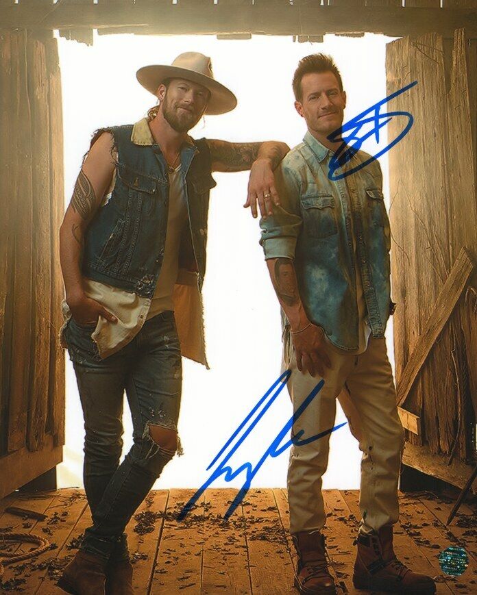 FLORIDA GEORGIA - Tyler Hubbard, Brian Kelley Autographed 8x10 Photo Poster painting LOA TTM