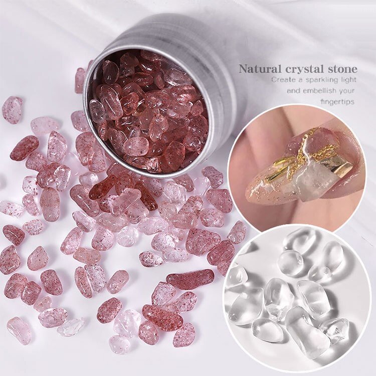 1 Bottle Natural Crystal Nail Art Rhinestones for Manicure DIY Japanese Nail Art Stud Gem Stone Nail Supplies for Professionals