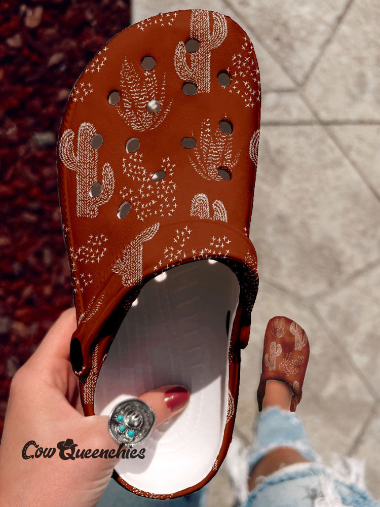 Vintage Art Print Casual Hole Slippers Multicolor / 36