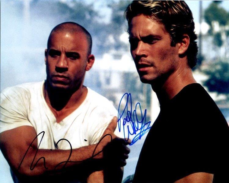 REPRINT - VIN DIESEL - PAUL WALKER Fast and Furious Signed 8 x 10 Photo Poster painting RP