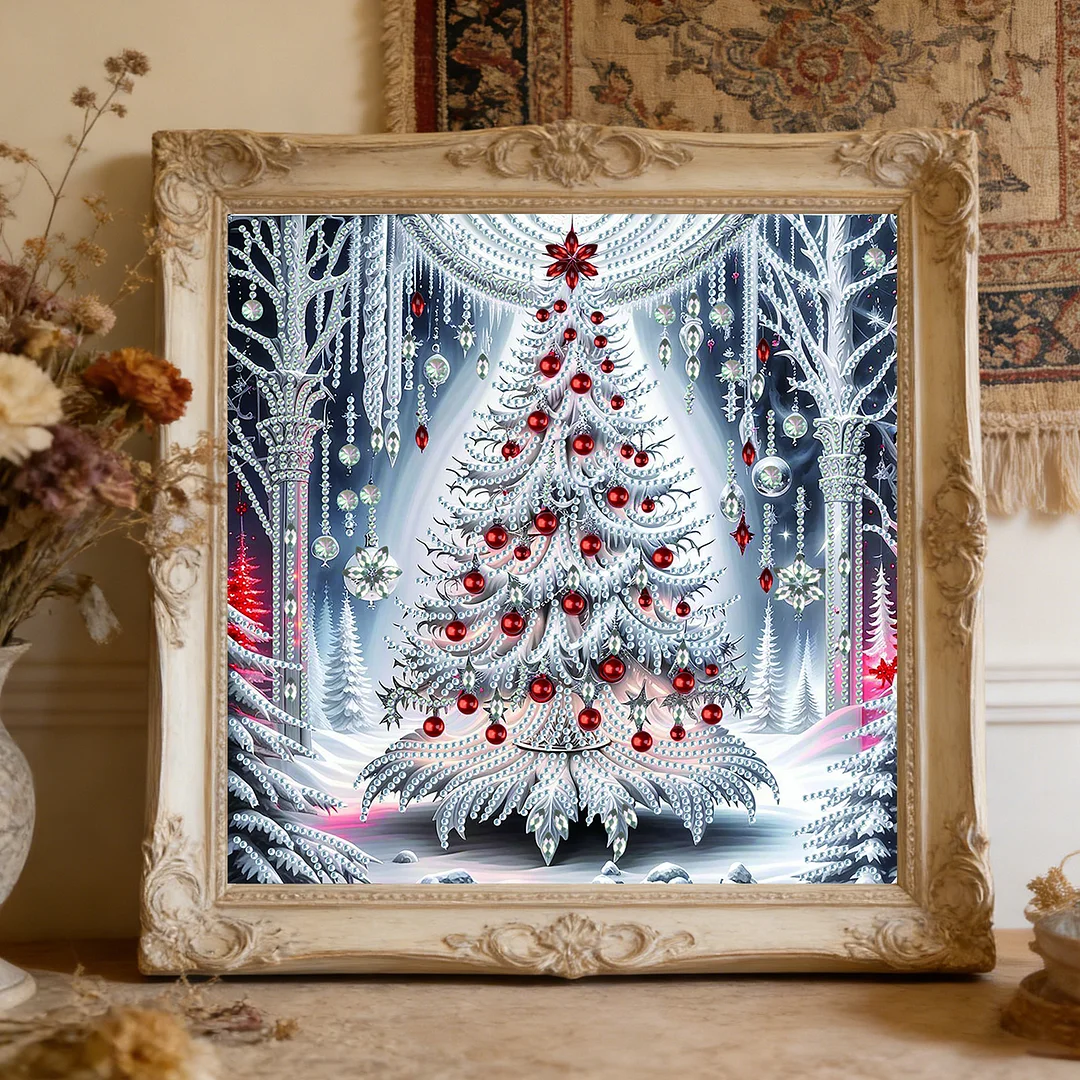 Xmas Tree Special Shaped 5D DIY Partial Drill Diamond Art Kit Home Decor 30x30cm