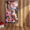 Flowers Cat - Diamond Painting - Full Round Drill (Canvas|40*70cm)