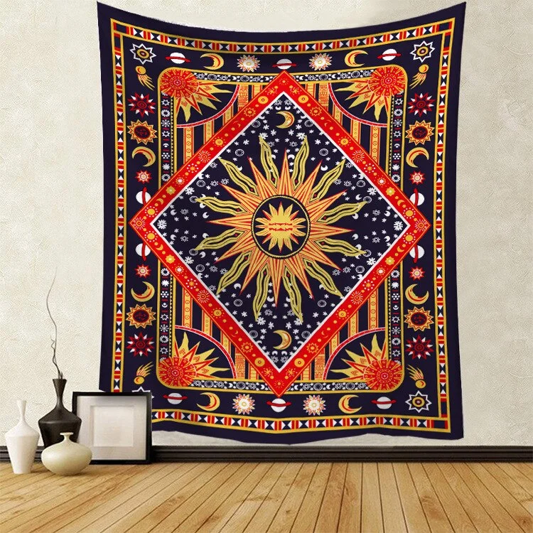 Hippie Void Sugar Skull Tapestry Mandala Wall Hanging Ouija Carpet Psychedelic Tapestry Yoga Boho Decor Blanket Wall Cloth