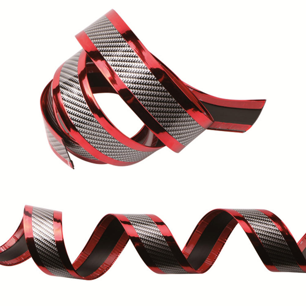 

3ft Carbon Fiber Look Rubber Strip Car Front Bumper Lip Door Sill Protector, Black, 501 Original