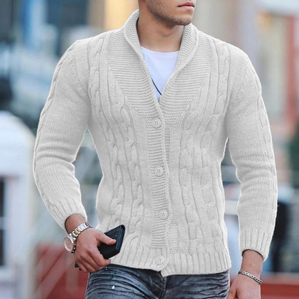 Smiledeer Autumn and winter new men's fashion lapel slim fit sweater jacket