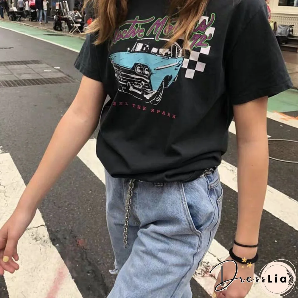 Vintage Printed Short-Sleeved T-Shirts