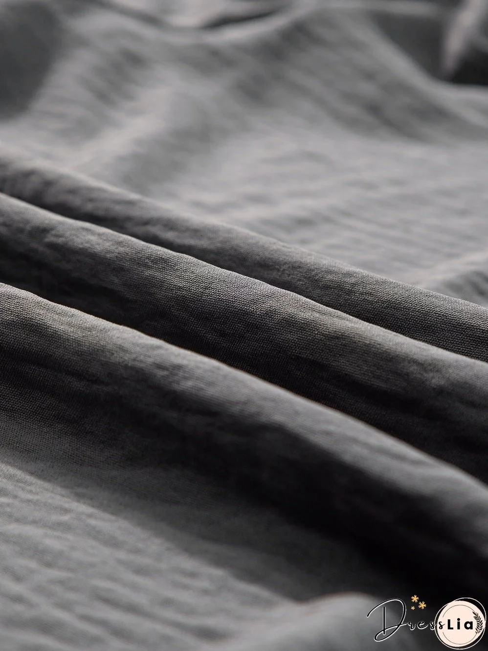 Dark Grey Ruffled Short Sleeve Plus Size Top