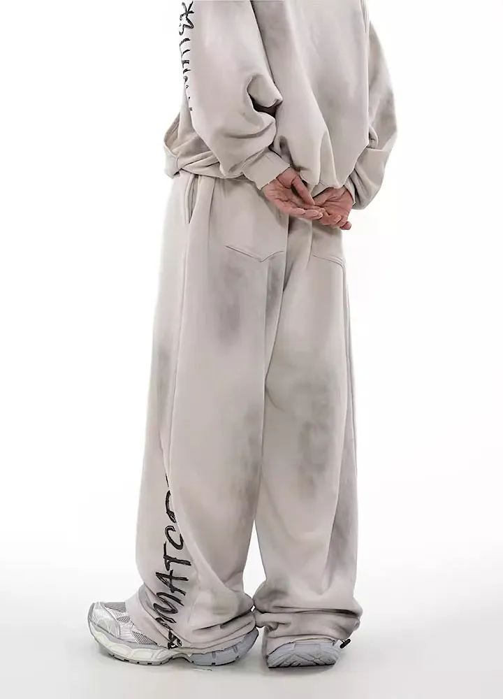 Brownm Hop Graffiti Design Drawstring Sweatpants Unisex