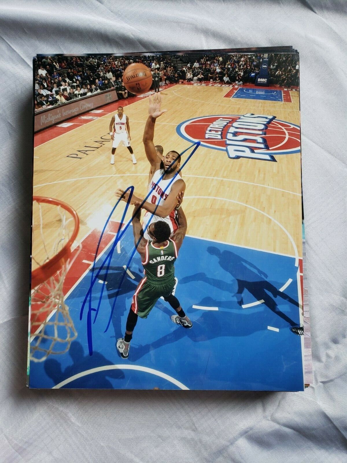 ANDRE DRUMMOND DETROIT PISTONS SIGNED AUTOGRAPHED 8x10 Photo Poster painting COA BASKETBALL 1