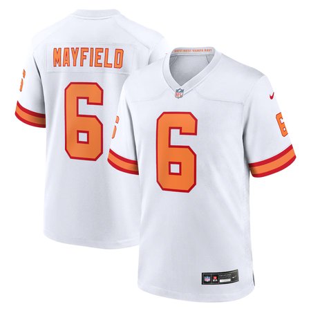 Youth '76 Tampa Bay Buccaneers #6 Baker Mayfield  White Player Game Jersey