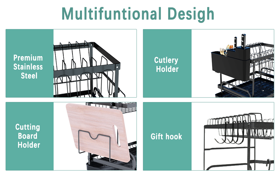 2-Tier Rust Resistant Draining Rack