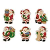 6PCS Santa Claus DIY Pearl Diamond Painting Christmas Fridge Magnets, Sparkling Rhinestone Refrigerator Magnet Craft Kit for Home Decor & Gifts
