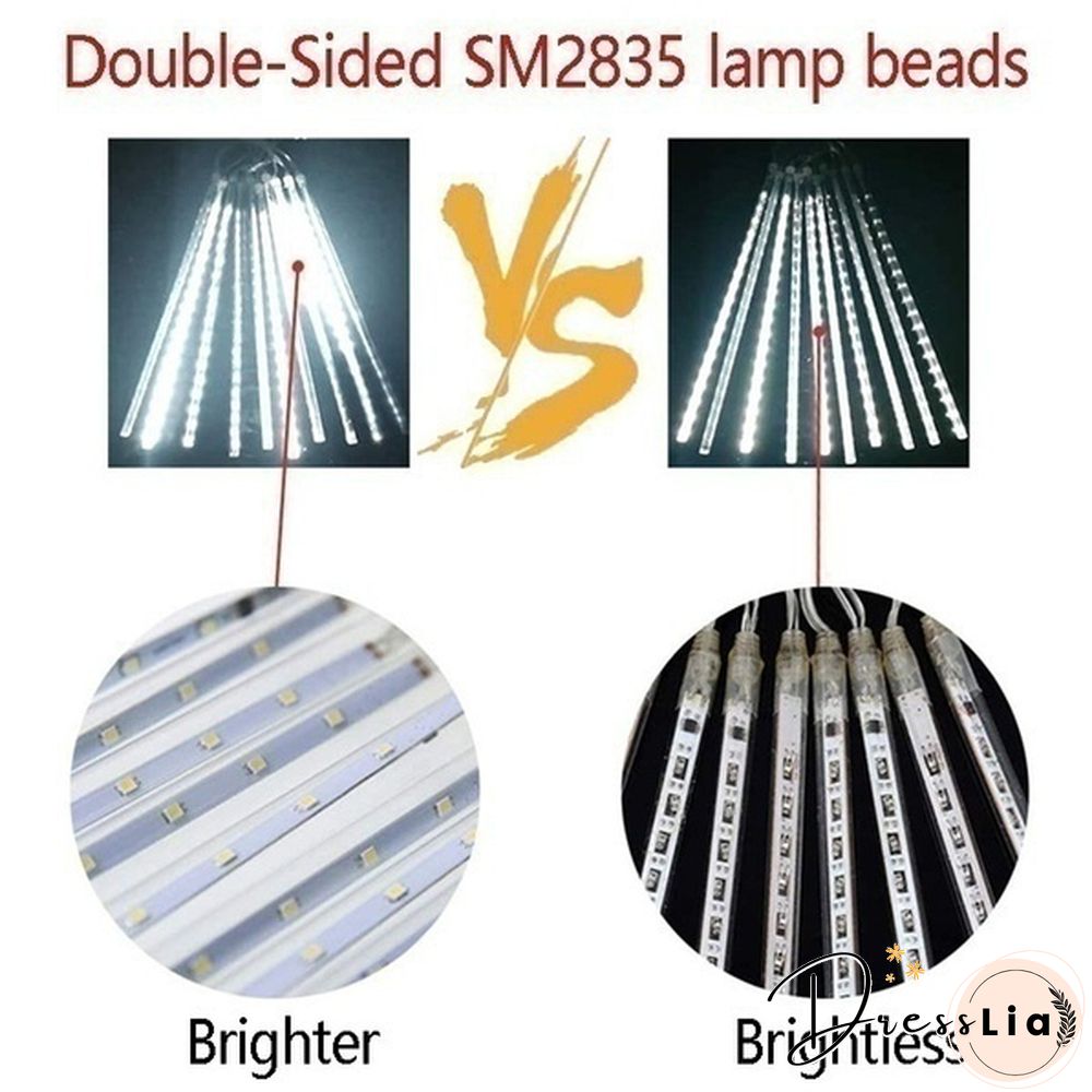 8PCS/1SET 30CM/50CM Waterproof LED Meteor Shower Rain Lights Falling String Lights for Outdoor Home Garden Wedding Party Holiday Christmas Lights