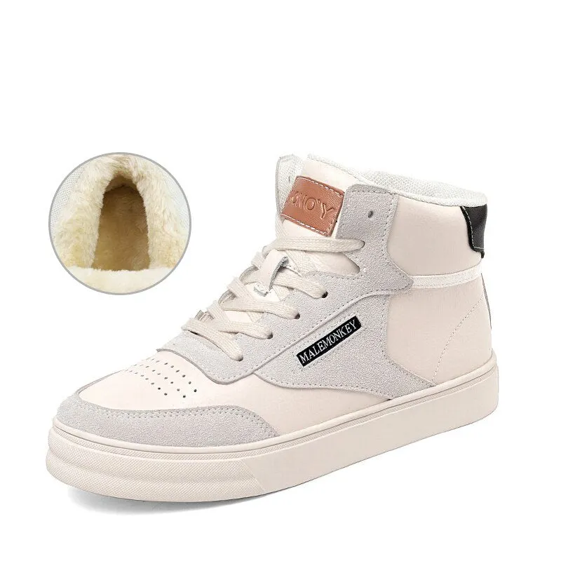 Winter Women High Top Sneakers Short Plush 2021 Autumn Lace Up Casual Platform Shoes Comfortable Soft Non Slip Female Shoes