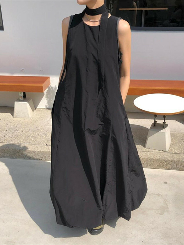 Loose Sleeveless Round Neck Maxi Dress
