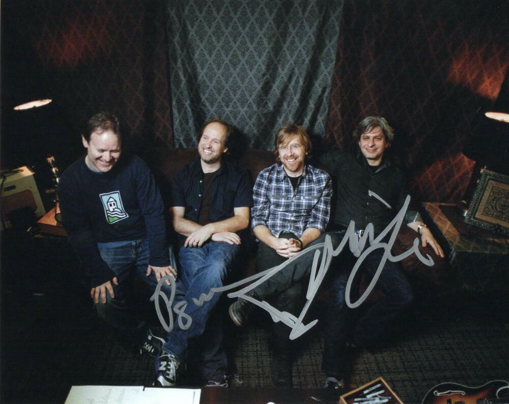 PHISH BAND SIGNED AUTOGRAPH 8x10 Photo Poster painting - TREY ANASTASIO +2 RARE W/ ACOA COA