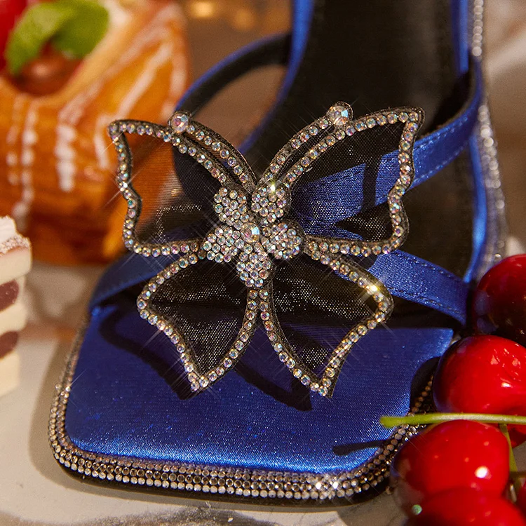 Blue deals rhinestone shoes